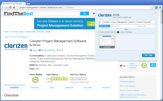 Clarizen Google Chrome™ Extension  from Chrome web store to be run with OffiDocs Chromium online