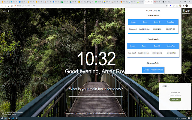 Class Hour  from Chrome web store to be run with OffiDocs Chromium online