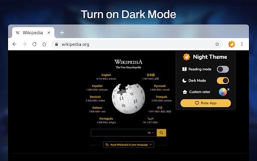 Classic Dark Theme for Web  from Chrome web store to be run with OffiDocs Chromium online