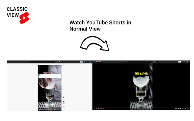 Classic View for YouTube Shorts  from Chrome web store to be run with OffiDocs Chromium online