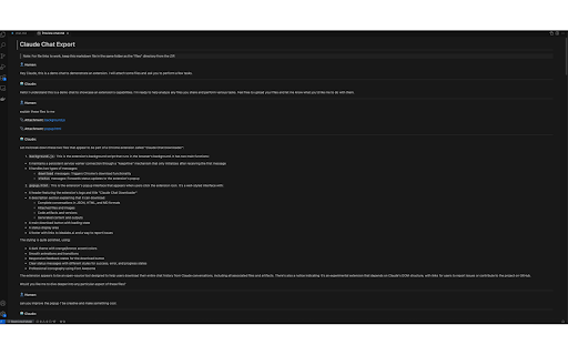 Claude Chat Downloader  from Chrome web store to be run with OffiDocs Chromium online