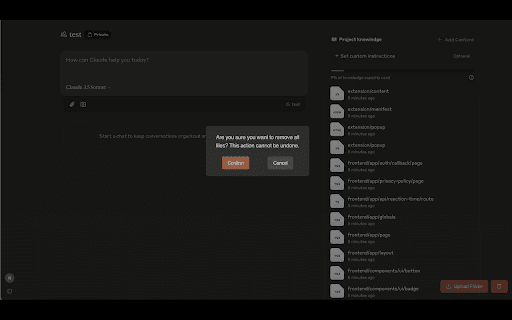 Claude Folder Upload Helper  from Chrome web store to be run with OffiDocs Chromium online