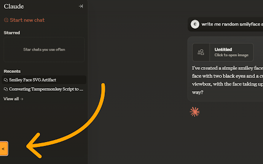 Claude Sidebar Hide  from Chrome web store to be run with OffiDocs Chromium online