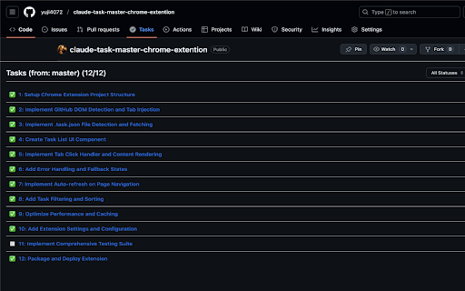 Claude TaskMaster for GitHub  from Chrome web store to be run with OffiDocs Chromium online