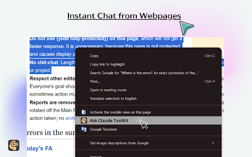Claude ToolKit Custom Prompts | Chat Export, Voice | Notes  Folders  from Chrome web store to be run with OffiDocs Chromium online