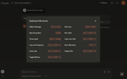 Claude UI Shortcuts  from Chrome web store to be run with OffiDocs Chromium online