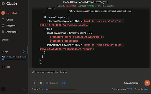 Claude Usage Tracker  from Chrome web store to be run with OffiDocs Chromium online