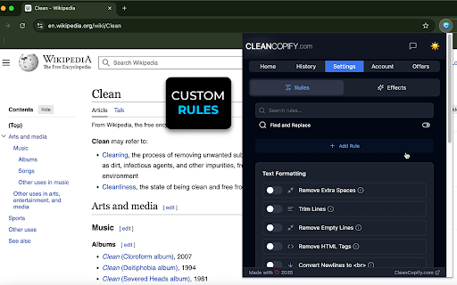 CleanCopify Easy Select Copy Paste Plain Text  from Chrome web store to be run with OffiDocs Chromium online