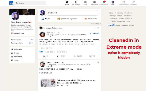CleanedIn Less clutter, more focus.  from Chrome web store to be run with OffiDocs Chromium online
