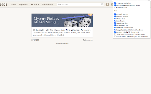 CleanerReads A Goodreads Theme  from Chrome web store to be run with OffiDocs Chromium online