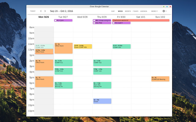 Clean Google Calendar  from Chrome web store to be run with OffiDocs Chromium online