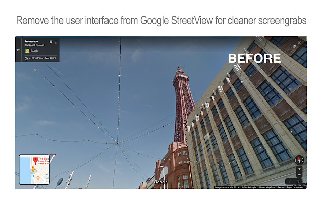 Clean Street View  from Chrome web store to be run with OffiDocs Chromium online