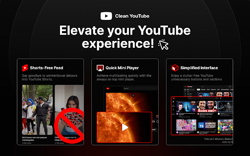 Clean YouTube  from Chrome web store to be run with OffiDocs Chromium online