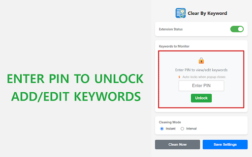 Clear By Keyword  from Chrome web store to be run with OffiDocs Chromium online
