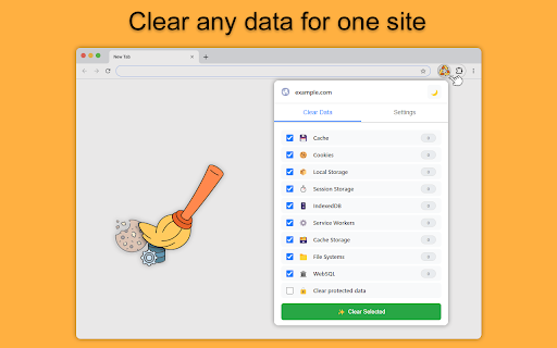 Clear cache and cookies  from Chrome web store to be run with OffiDocs Chromium online