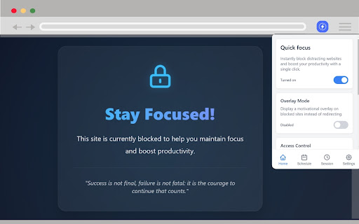 ClearFocus Website Blocker  Focus Mode  from Chrome web store to be run with OffiDocs Chromium online