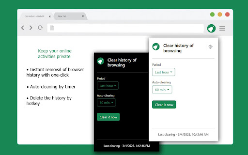 Clear history of browsing  from Chrome web store to be run with OffiDocs Chromium online