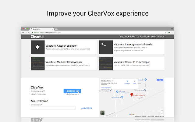 ClearVox Nexxt click to call  from Chrome web store to be run with OffiDocs Chromium online
