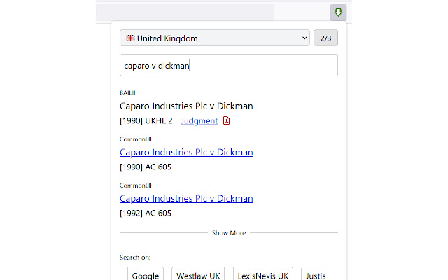 Clerkent quick legal search  from Chrome web store to be run with OffiDocs Chromium online