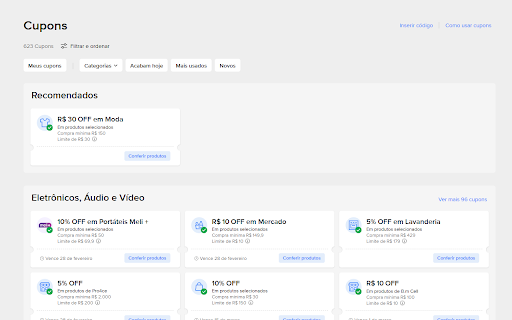 Clicador de cupom para o Mercado Livre  from Chrome web store to be run with OffiDocs Chromium online