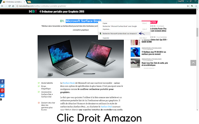 Clic Droit Amazon  from Chrome web store to be run with OffiDocs Chromium online