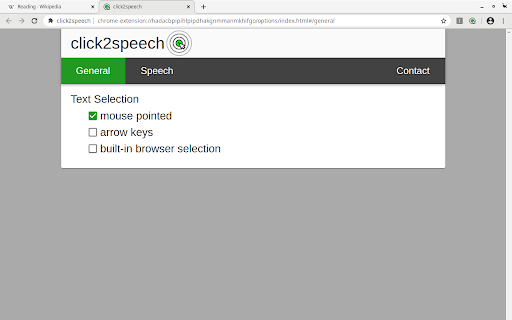 click2speech  from Chrome web store to be run with OffiDocs Chromium online