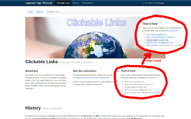 Clickable Links  from Chrome web store to be run with OffiDocs Chromium online
