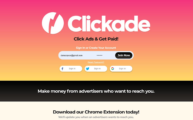 Clickade  from Chrome web store to be run with OffiDocs Chromium online