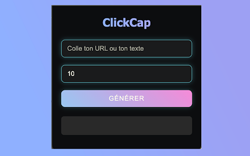 ClickCap Générateur de Liens avec Limite  from Chrome web store to be run with OffiDocs Chromium online