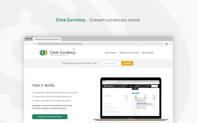 Click Currency  from Chrome web store to be run with OffiDocs Chromium online