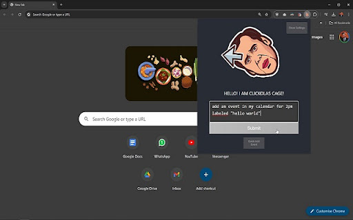 clickolas cage  from Chrome web store to be run with OffiDocs Chromium online