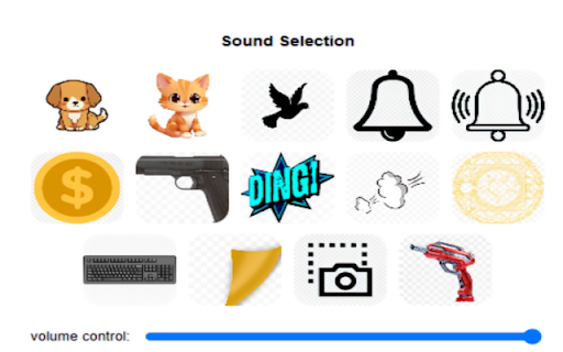 Click Sound Extension  from Chrome web store to be run with OffiDocs Chromium online