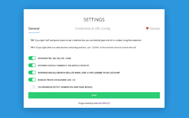 Click to call Yealink phone  from Chrome web store to be run with OffiDocs Chromium online