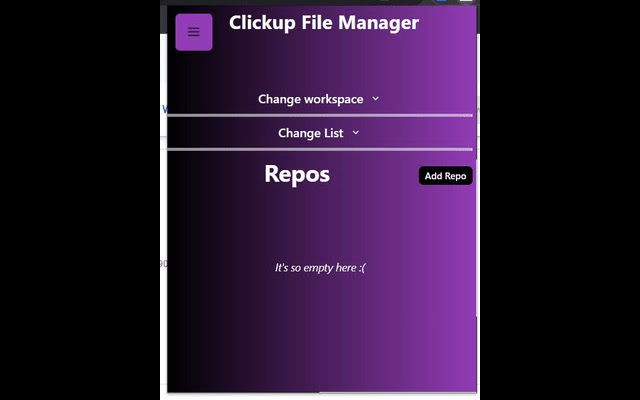 Clickup File Manager  from Chrome web store to be run with OffiDocs Chromium online