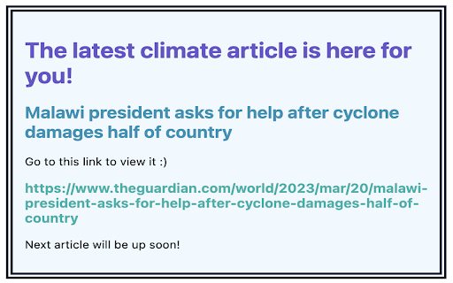 Climate Articles!  from Chrome web store to be run with OffiDocs Chromium online
