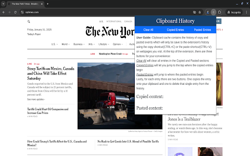 Clipboard Cache History  from Chrome web store to be run with OffiDocs Chromium online