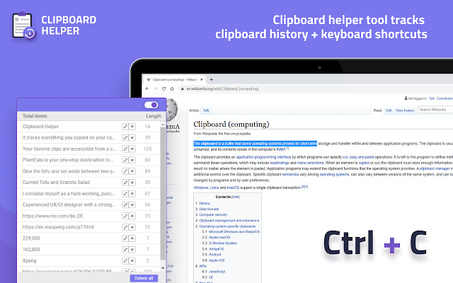 Clipboard Helper  from Chrome web store to be run with OffiDocs Chromium online