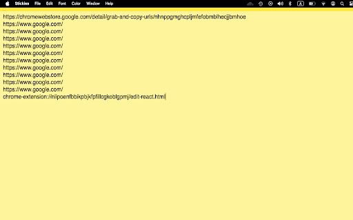 ClipboardPaste copy all urls to clipboard  from Chrome web store to be run with OffiDocs Chromium online