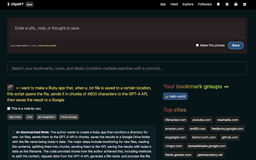 ClipGPT  from Chrome web store to be run with OffiDocs Chromium online