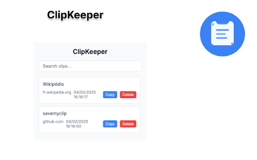 ClipKeeper  from Chrome web store to be run with OffiDocs Chromium online