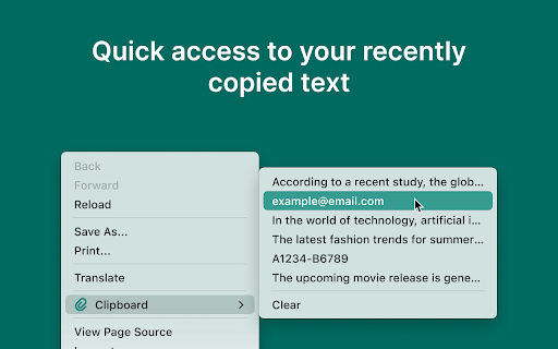 Clipps Recent clipboard history  from Chrome web store to be run with OffiDocs Chromium online