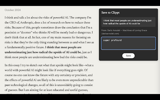 Clippt from Chrome web store to be run with OffiDocs Chromium online Clippt from Chrome web store to be run with OffiDocs Chromium online