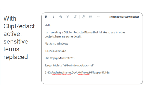 ClipRedact  from Chrome web store to be run with OffiDocs Chromium online