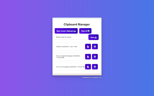 ClipSnap: Your Clipboard’s Best Friend  from Chrome web store to be run with OffiDocs Chromium online