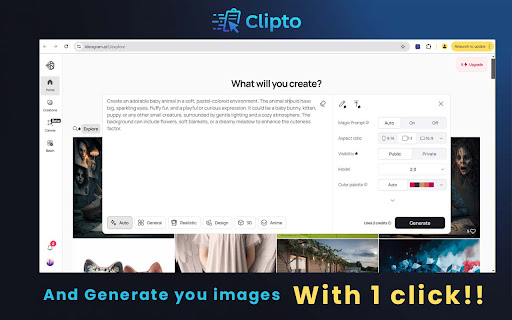 Clipto Copy Prompts to AI Images in One Click  from Chrome web store to be run with OffiDocs Chromium online