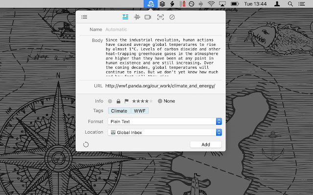 Clip to DEVONthink  from Chrome web store to be run with OffiDocs Chromium online