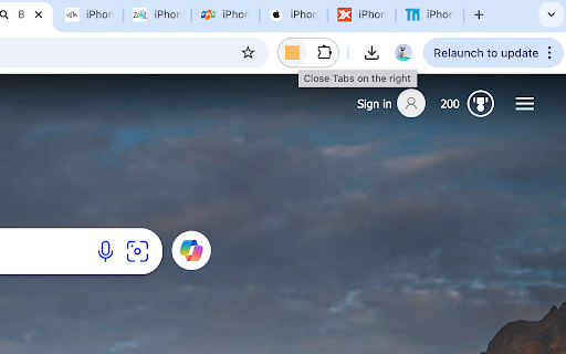 Close Tabs on the right  from Chrome web store to be run with OffiDocs Chromium online