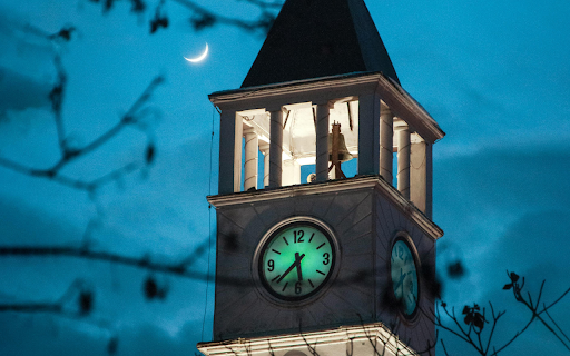 Close up of the Tirana Clock Tower  from Chrome web store to be run with OffiDocs Chromium online