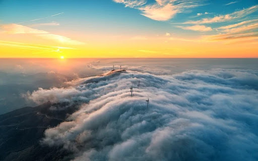 CLOUD AND MOUNTAINS Theme  from Chrome web store to be run with OffiDocs Chromium online