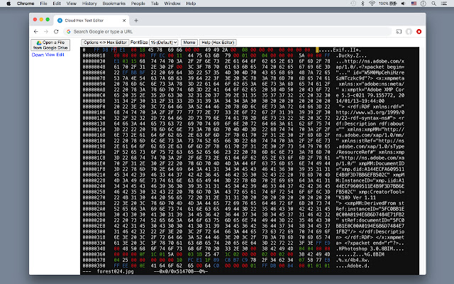 Cloud Hex Text Editor  from Chrome web store to be run with OffiDocs Chromium online